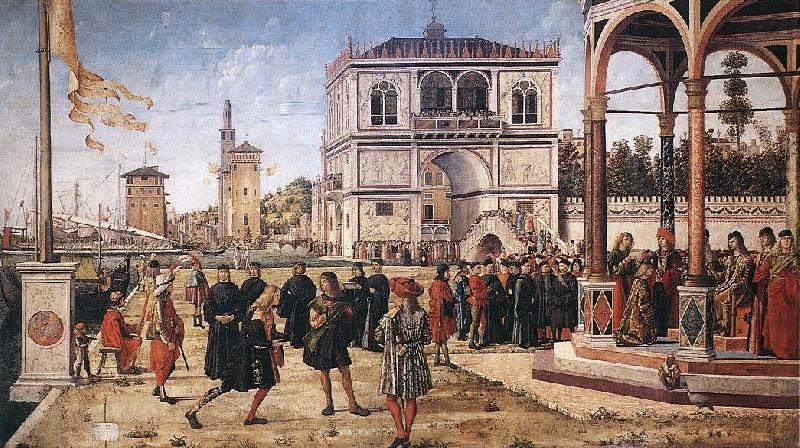 CARPACCIO, Vittore The Ambassadors Return to the English Court fg